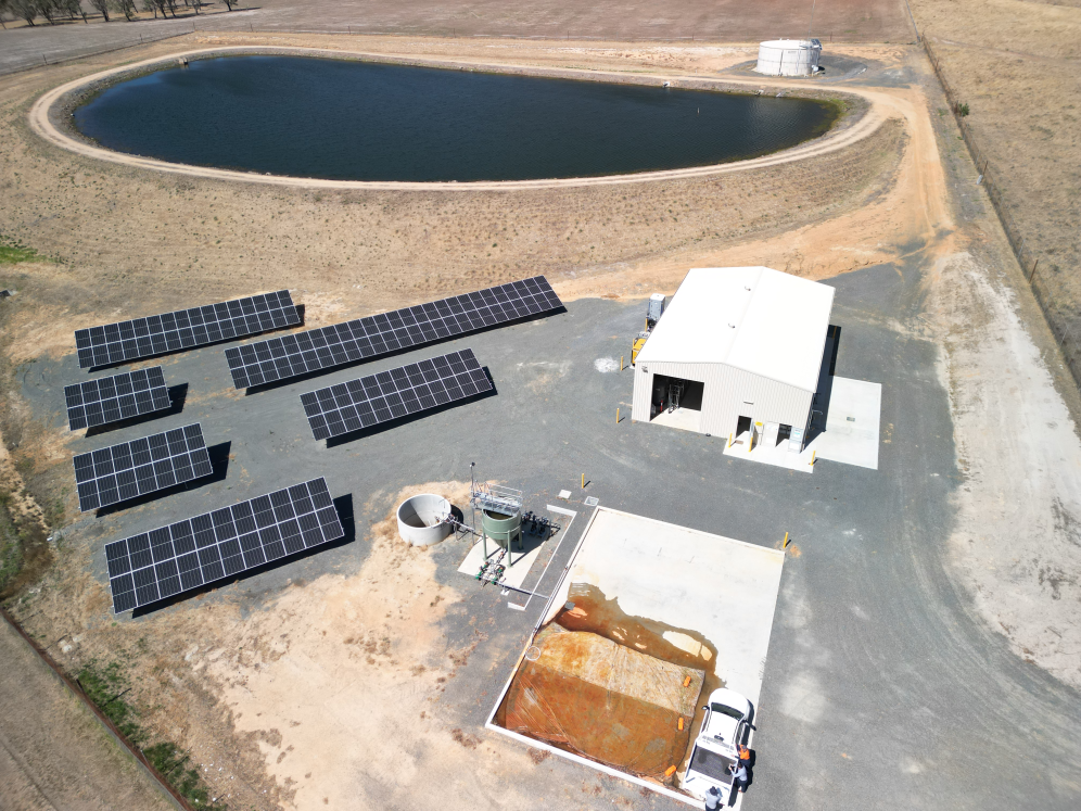 Aerial photo of Elmhurst Water Treatment Plant.  