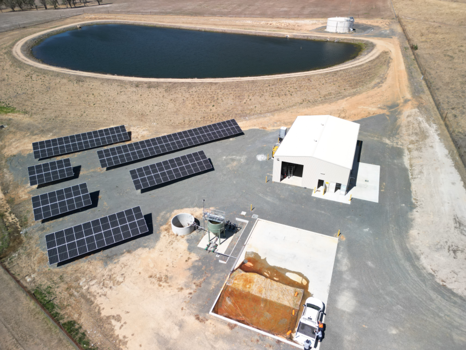 Aerial photo of Elmhurst Water Treatment Plant.